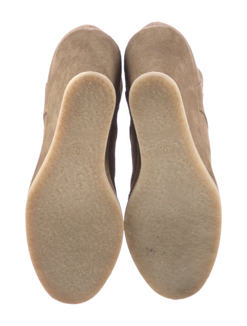 Chanel Interlocking CC Logo Suede Lace-Up Boots