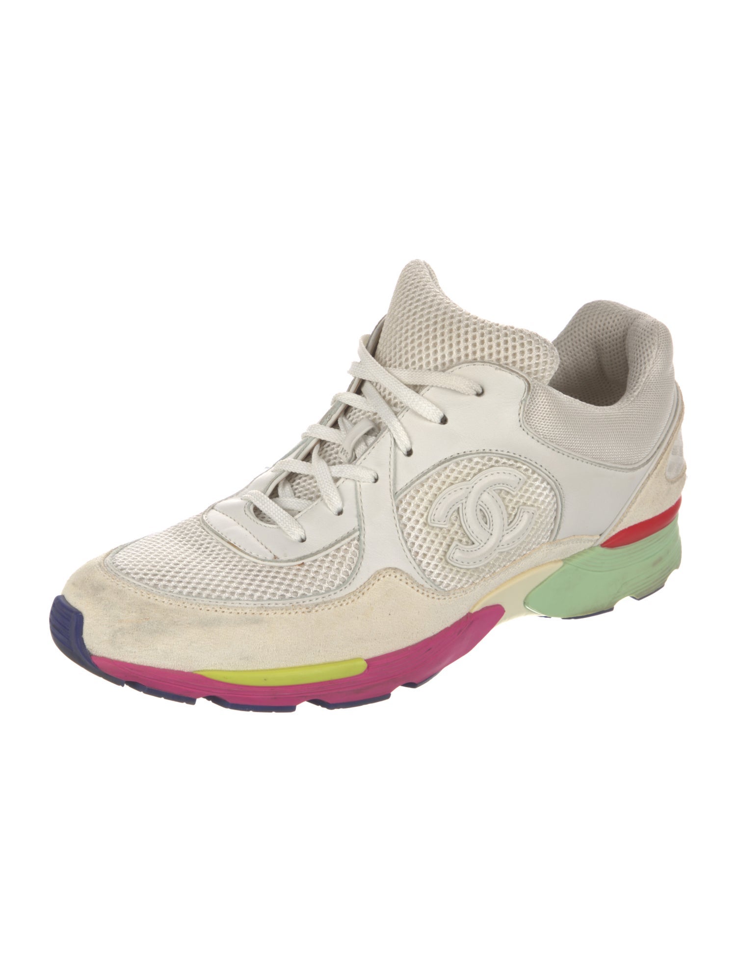 Chanel Interlocking CC Logo Mesh Chunky Sneakers