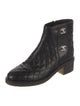 Chanel Interlocking CC Logo Calfskin Moto Boots