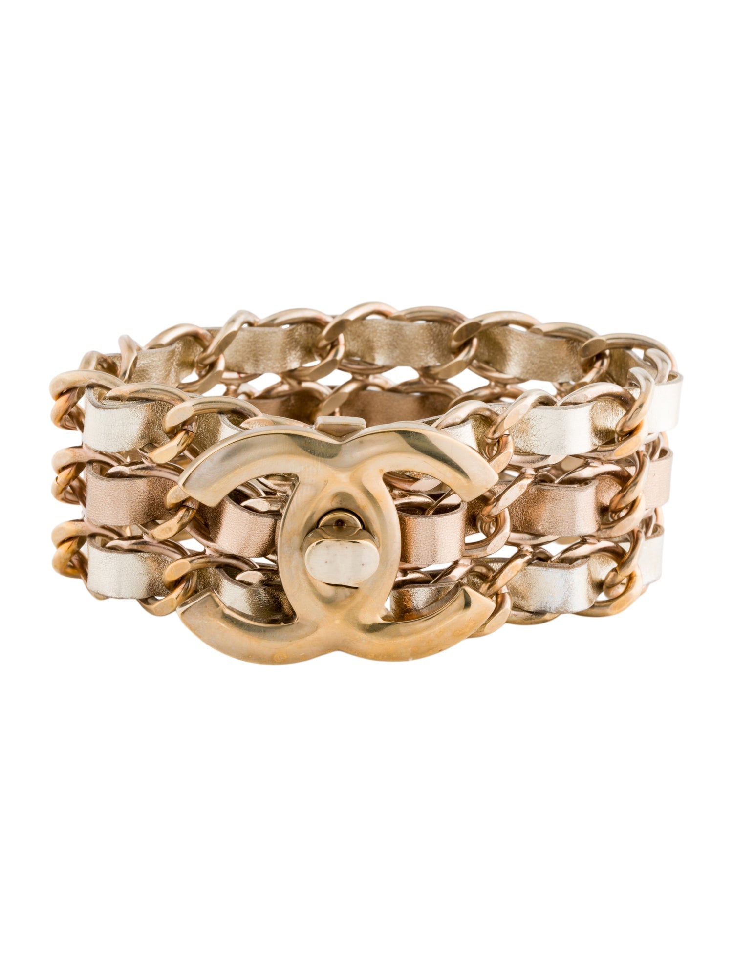 Chanel Leather CC Turnlock Bracelet