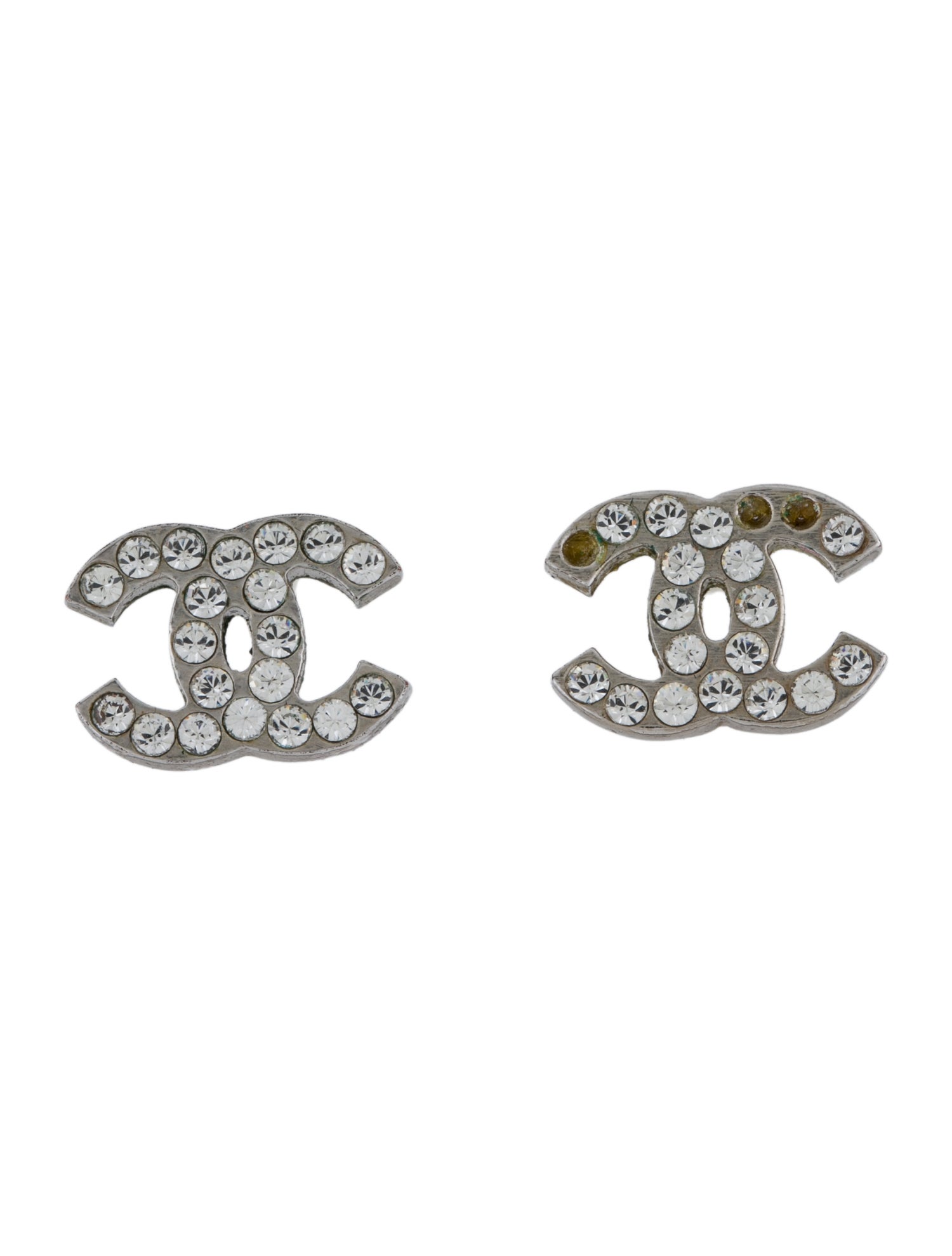 Chanel Strass CC Stud Earrings