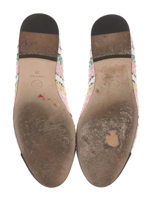Chanel Interlocking CC Logo Tweed Flats