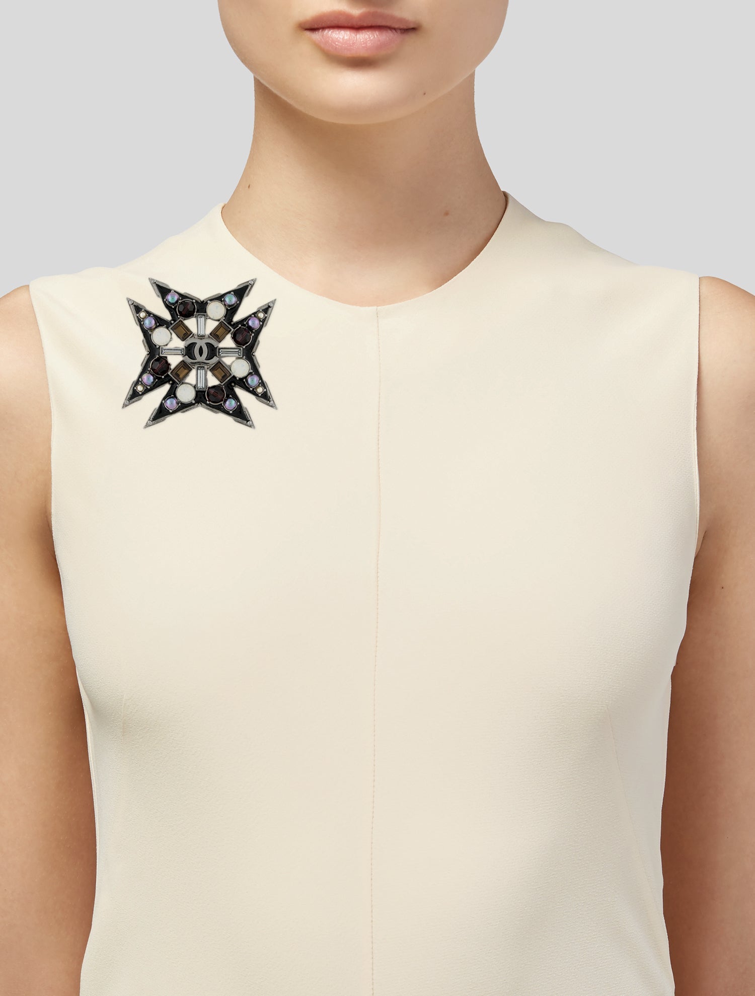 Chanel Faux Pearl, Strass & Resin Brooch