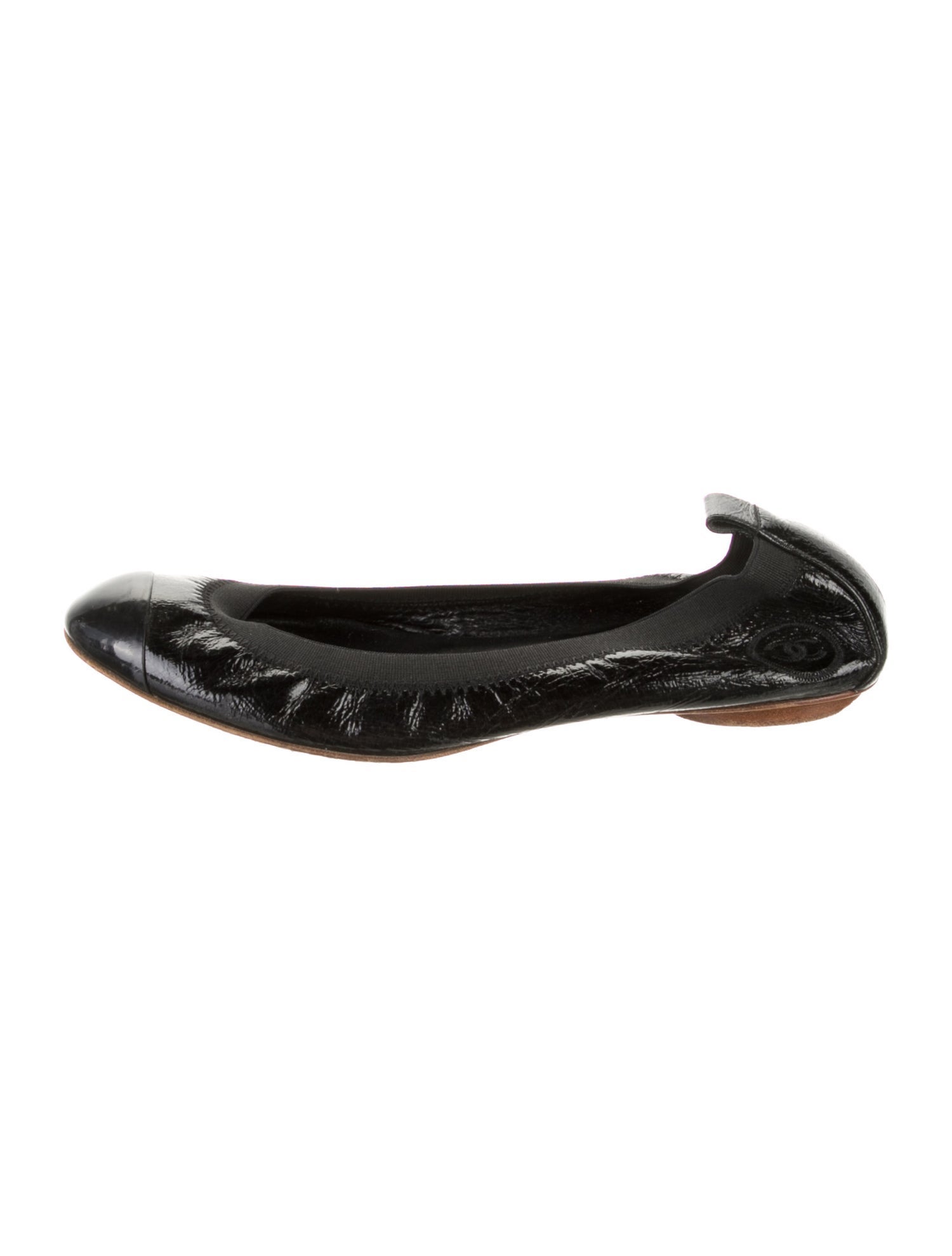 Chanel 2008 Interlocking CC Logo Ballet Flats
