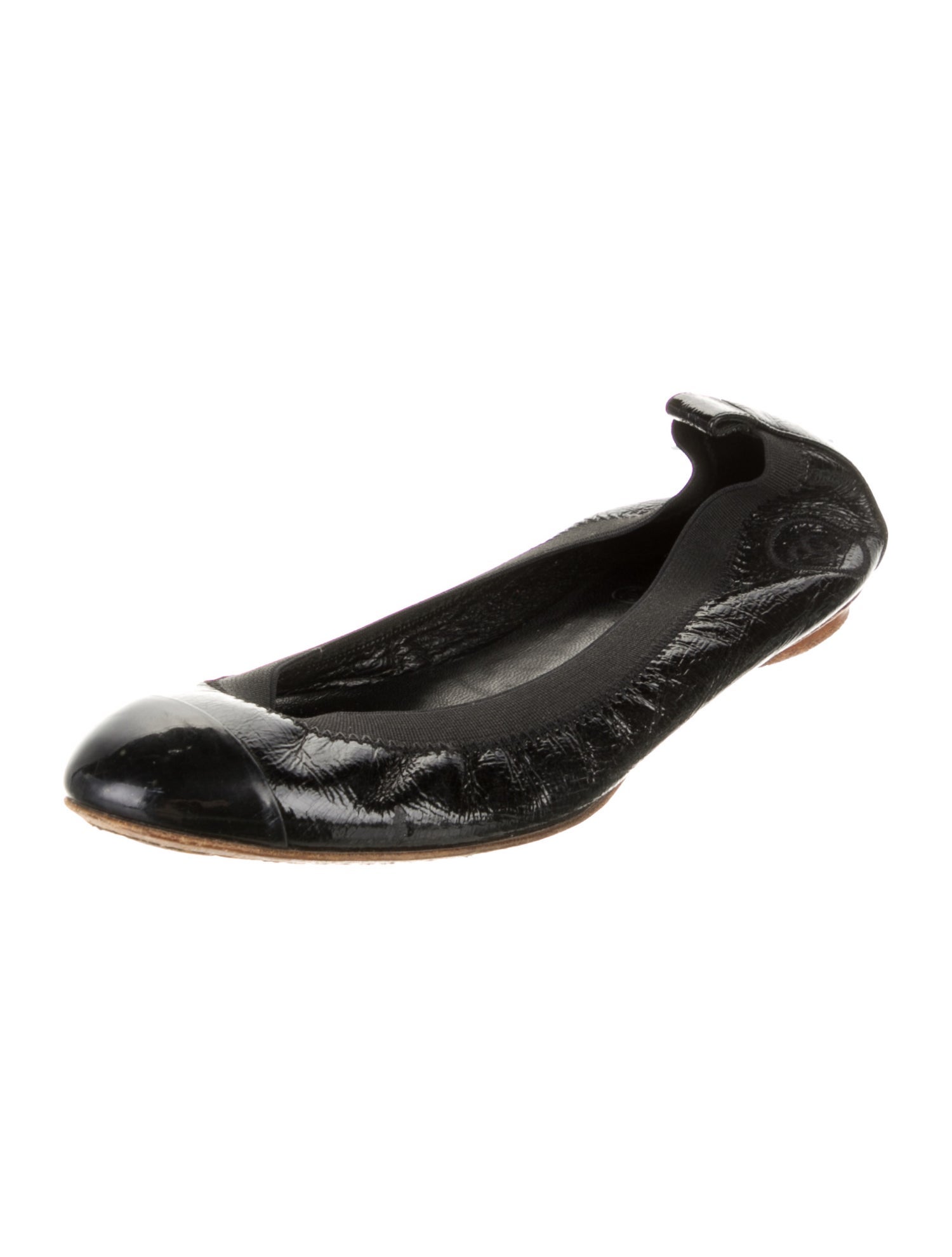 Chanel 2008 Interlocking CC Logo Ballet Flats