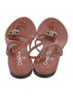 Chanel Interlocking CC Logo Calfskin T-Strap Sandals