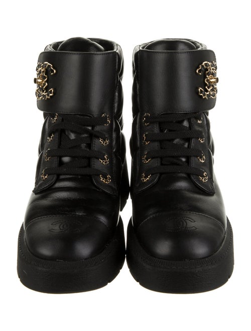 Chanel 2024 Interlocking CC Logo Combat Boots