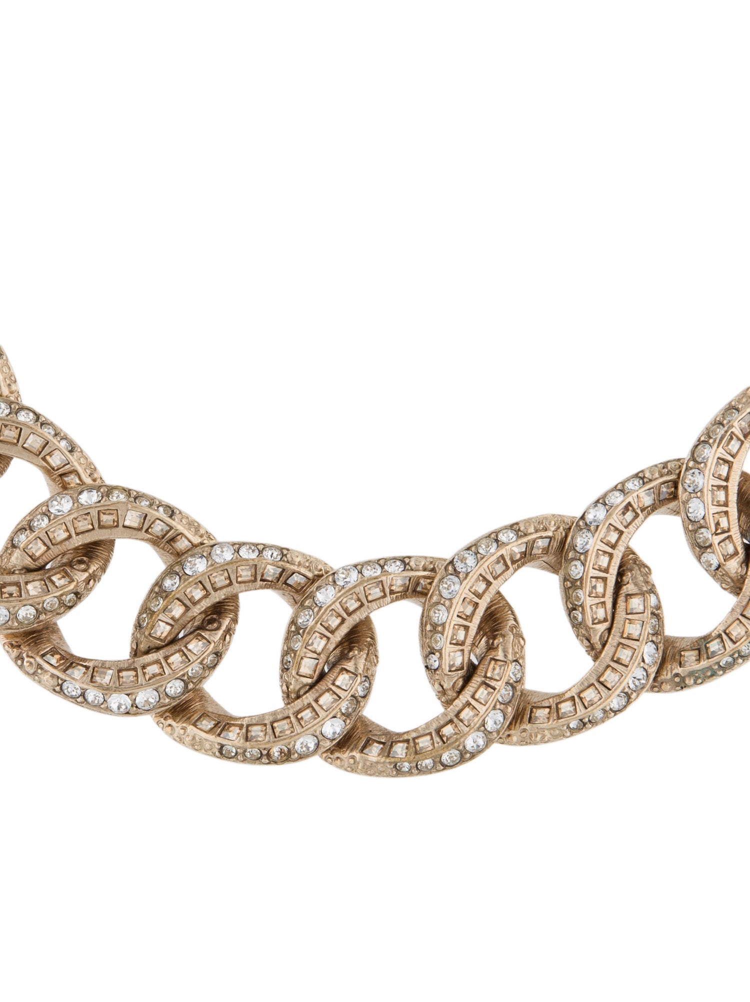 Chanel Strass Curb Chain Necklace