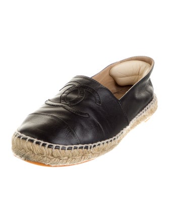 Chanel Interlocking CC Logo Lambskin Espadrilles