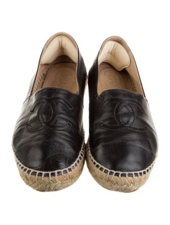 Chanel Interlocking CC Logo Lambskin Espadrilles