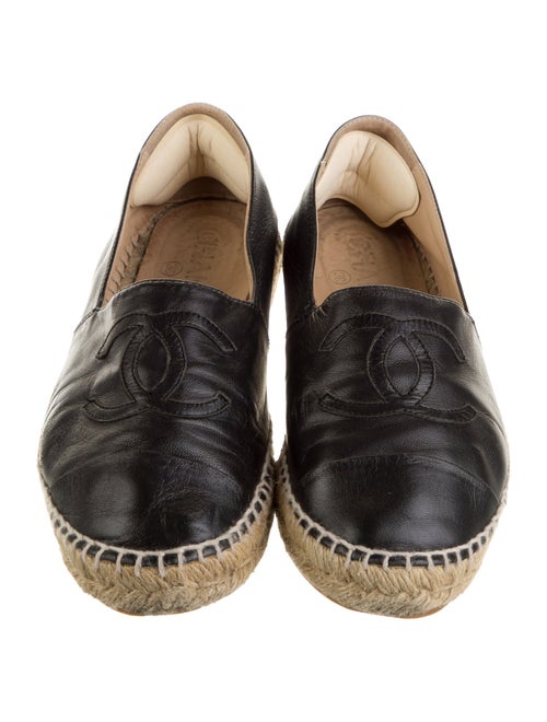 Chanel Interlocking CC Logo Lambskin Espadrilles