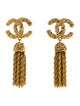 Chanel Vintage CC Tassel Drop Clip-On Earrings