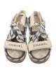 Chanel Quilted Pattern Leather Slingback Sandals