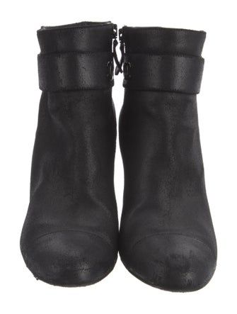 Chanel Interlocking CC Logo Suede Boots