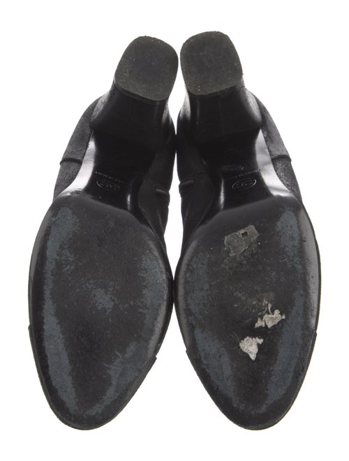 Chanel Interlocking CC Logo Suede Boots