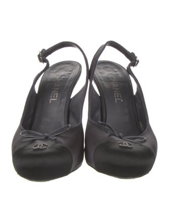 Chanel Satin Slingback Pumps