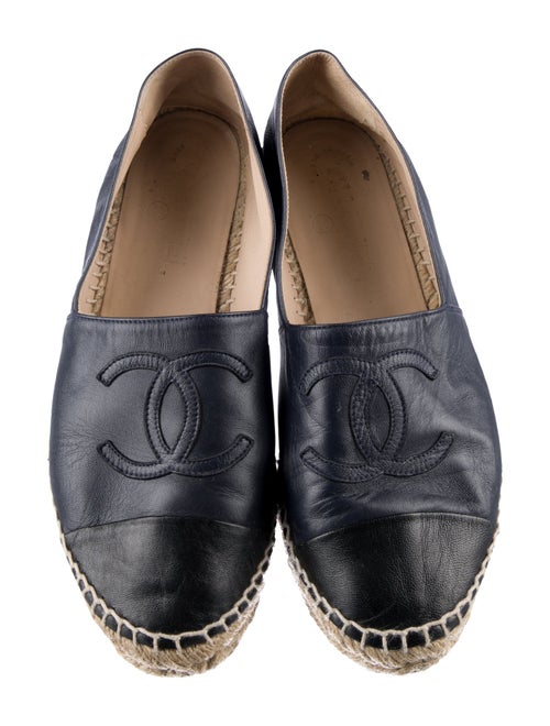 Chanel Interlocking CC Logo Lambskin Espadrilles