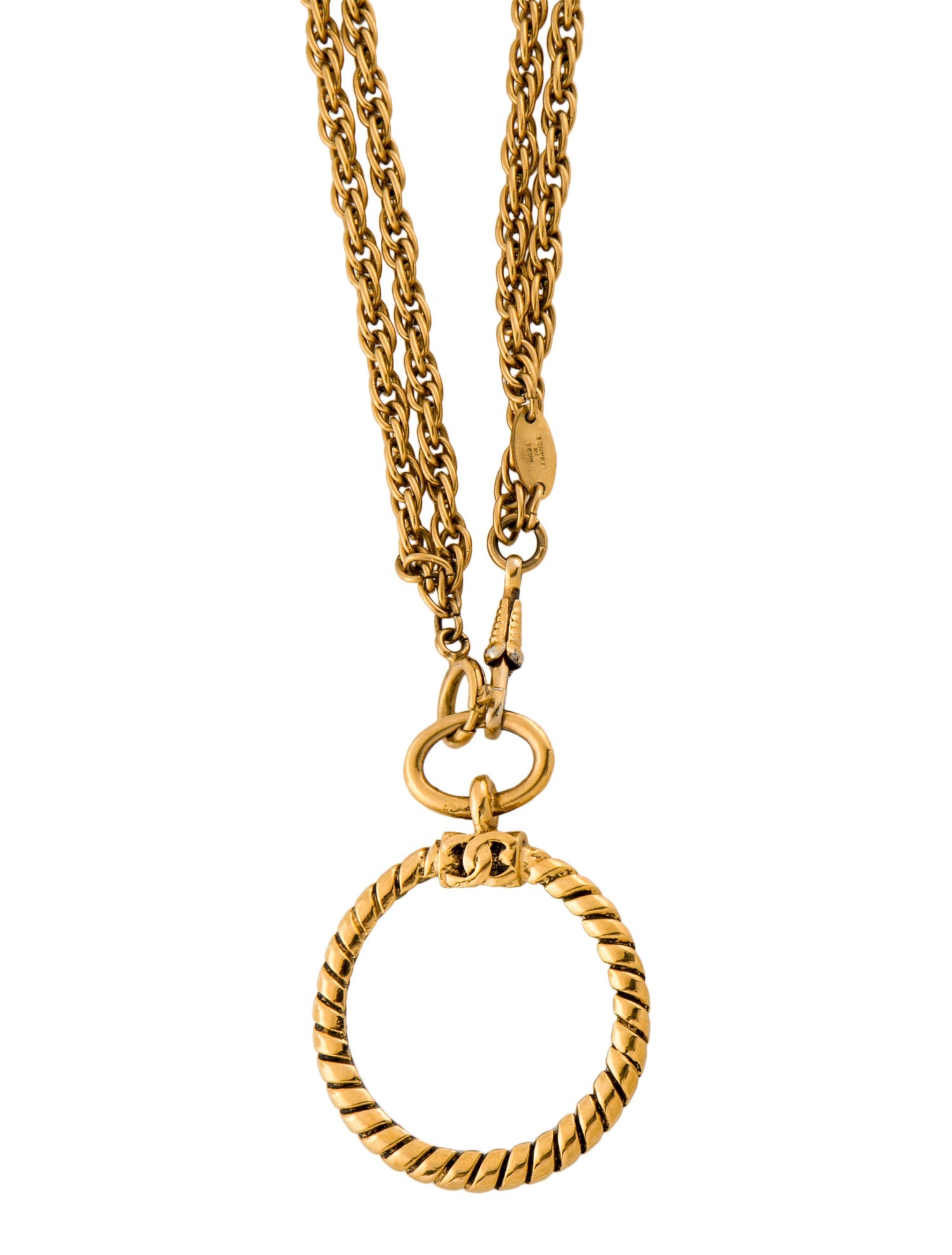 Chanel Vintage Magnifying Glass Pendant Necklace