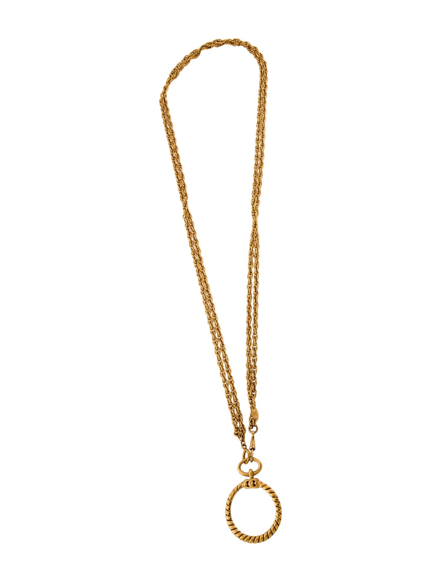 Chanel Vintage Magnifying Glass Pendant Necklace