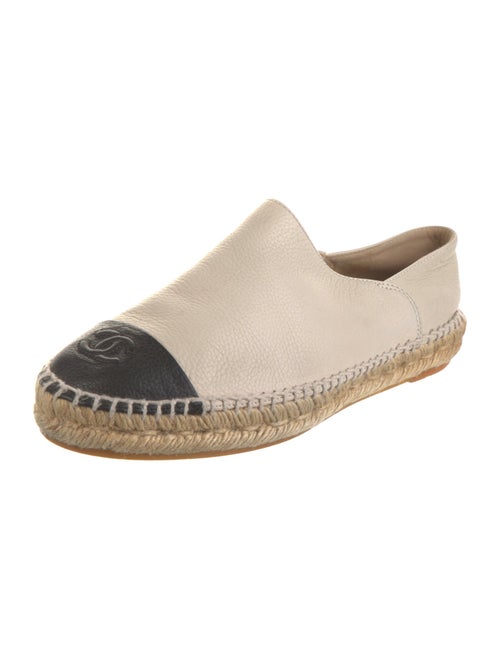 Chanel Interlocking CC Logo Leather Espadrilles