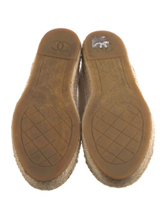 Chanel Interlocking CC Logo Leather Espadrilles
