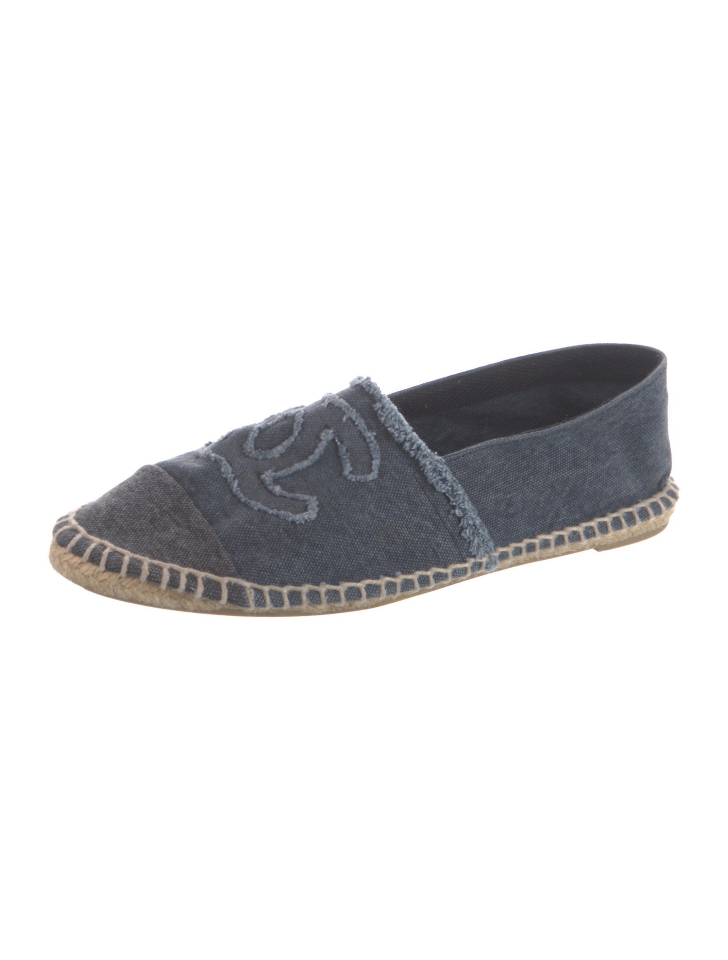 Chanel Interlocking CC Logo Denim Espadrilles