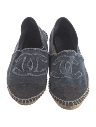 Chanel Interlocking CC Logo Denim Espadrilles