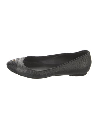 Chanel Interlocking CC Logo Karung Ballet Flats