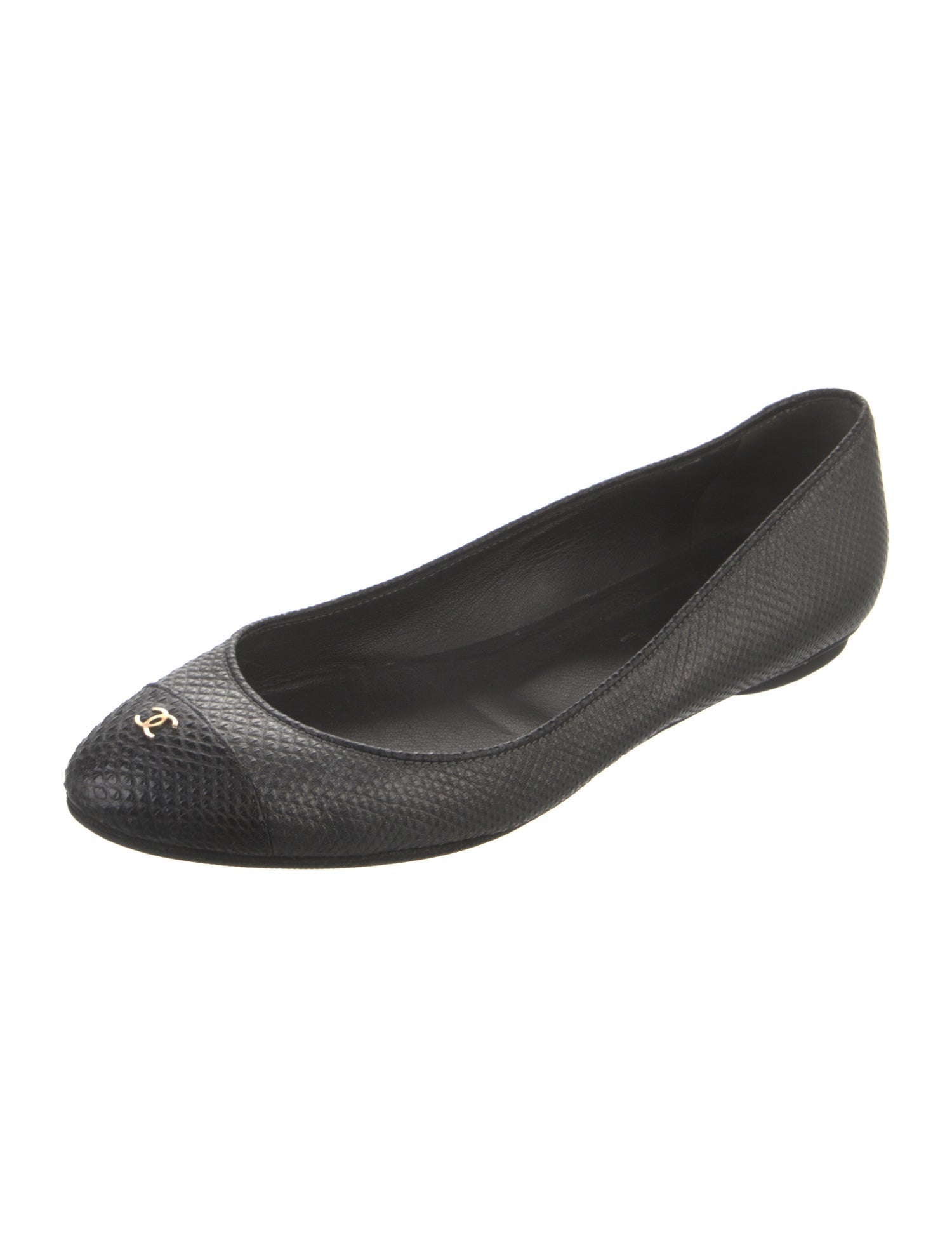 Chanel Interlocking CC Logo Karung Ballet Flats