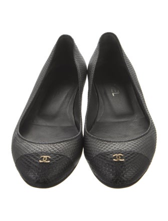 Chanel Interlocking CC Logo Karung Ballet Flats