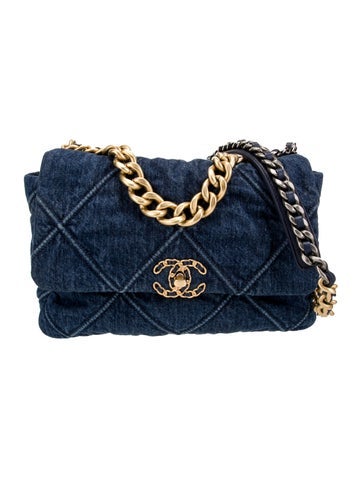 Chanel Shoulder Bags Large Denim 19 Flap Bag