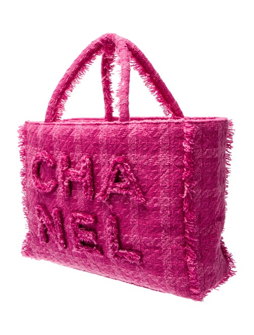 Chanel Giant Logo Tweed Shopping Bag