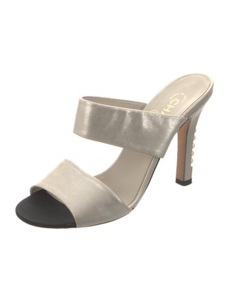 Chanel Interlocking CC Logo Leather Slides