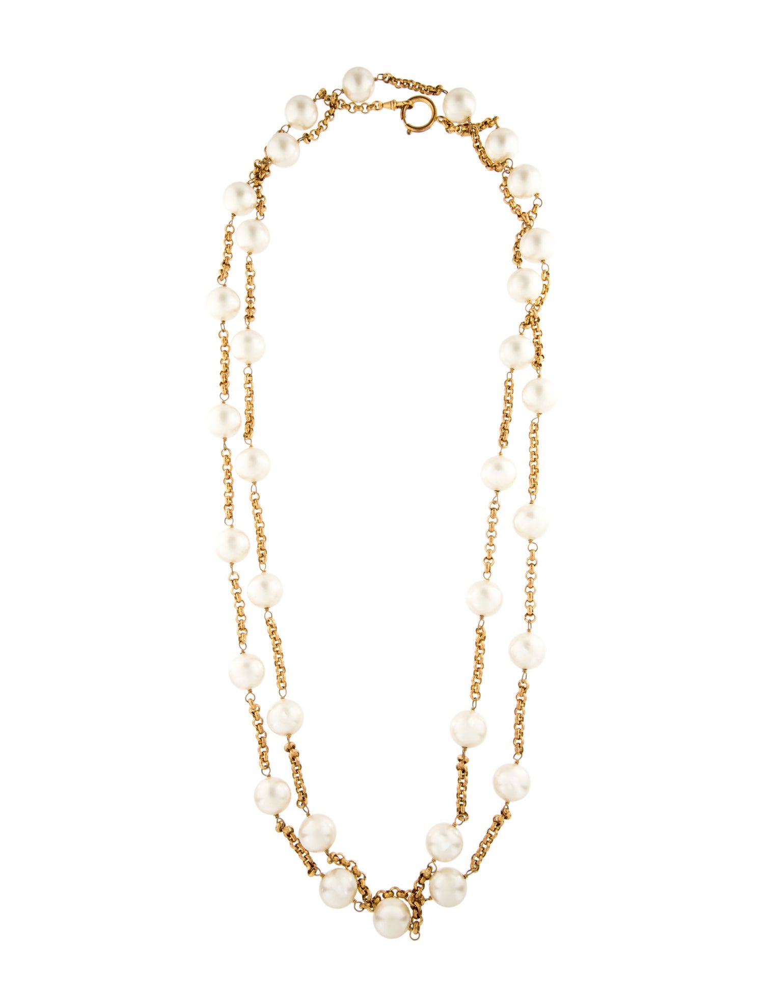 Chanel Vintage Faux Pearl Long Necklace