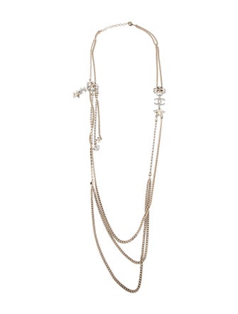 Chanel 2023 Strass CC Multistrand Necklace