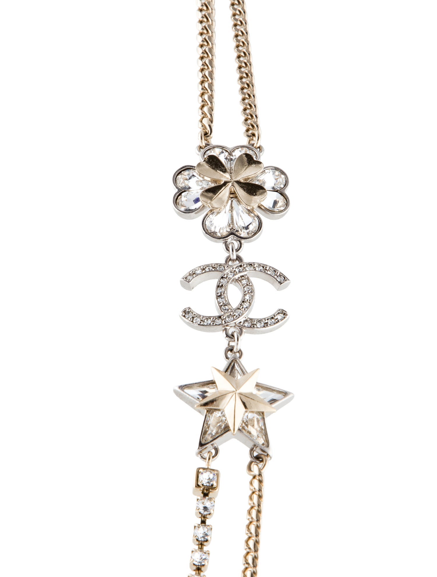 Chanel 2023 Strass CC Multistrand Necklace