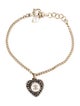 Chanel 2022 Faux Pearl & Strass CC Heart Charm Bracelet
