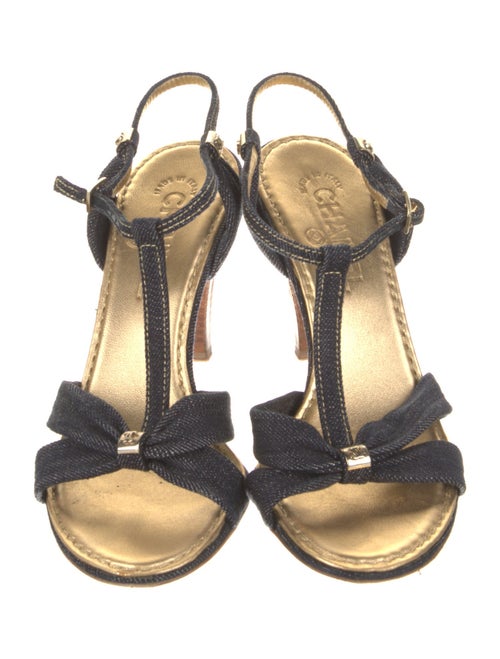Chanel 2006 Interlocking CC Logo T-Strap Sandals