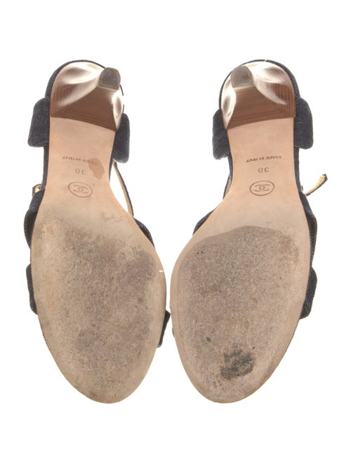 Chanel 2006 Interlocking CC Logo T-Strap Sandals