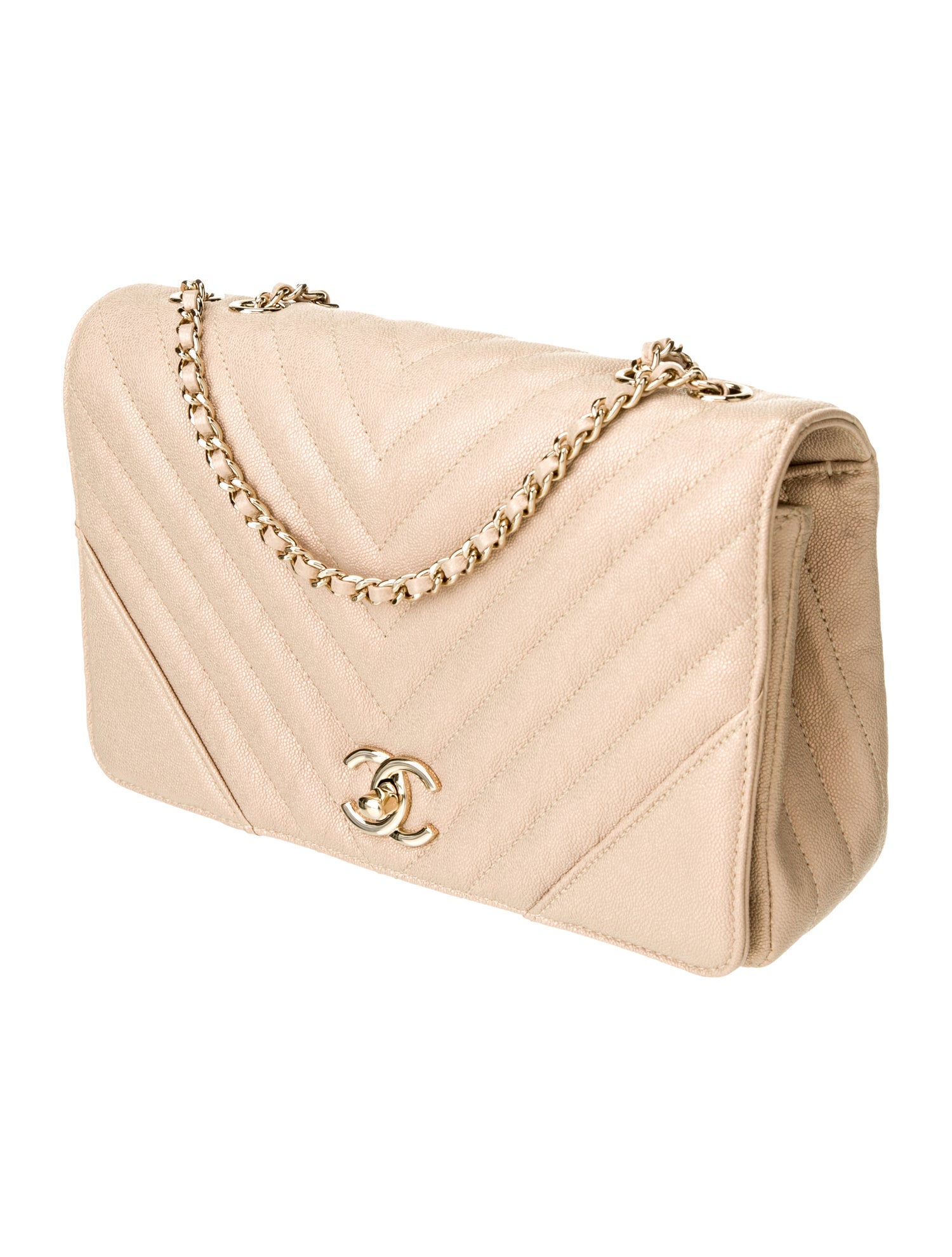 Chanel Caviar Chevron Statement Flap Bag