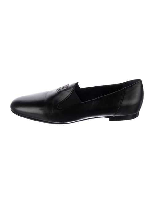 Chanel Interlocking CC Logo Leather Loafers