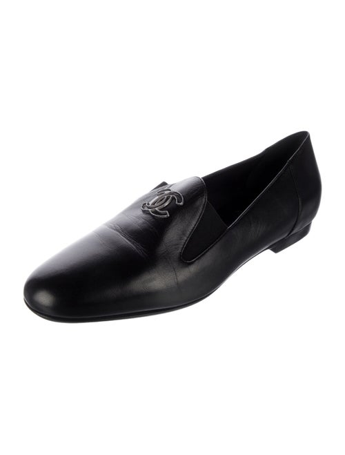 Chanel Interlocking CC Logo Leather Loafers