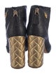 Chanel Interlocking CC Logo Leather Lace-Up Boots