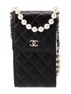 Chanel Quilted Pearl Phone Holder w/ Chain