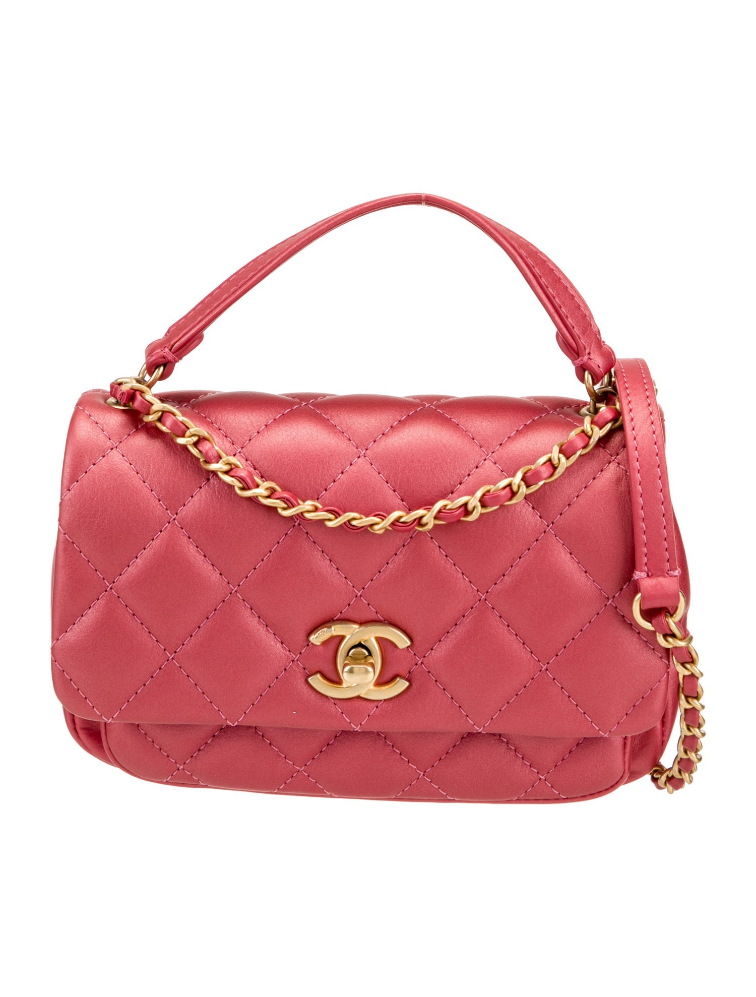 Chanel Quilted Top Handle Flap