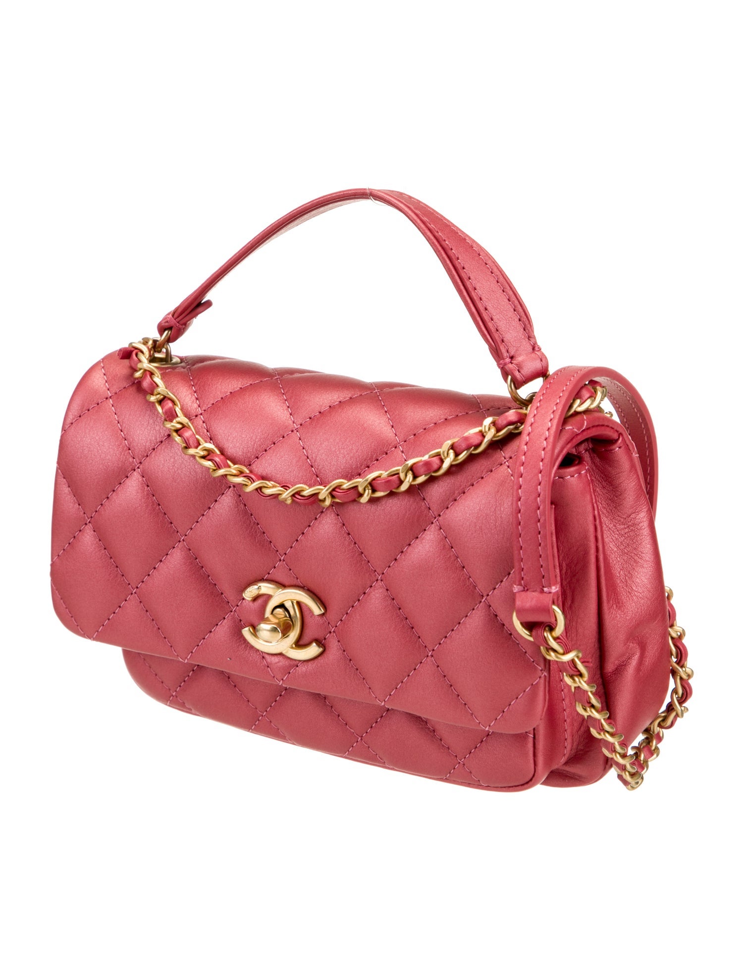 Chanel Quilted Top Handle Flap