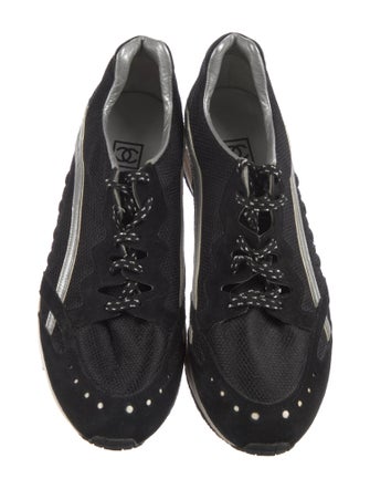 Chanel Suede Printed Athletic Sneakers