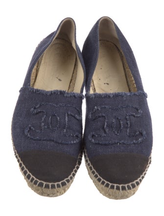 Chanel Interlocking CC Logo Denim Espadrilles