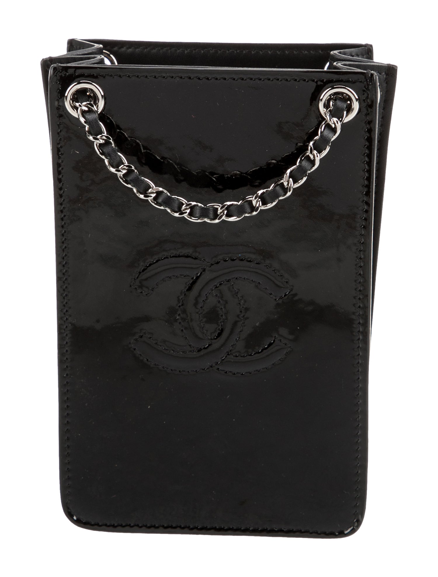 Chanel Patent CC Phone Holder Crossbody