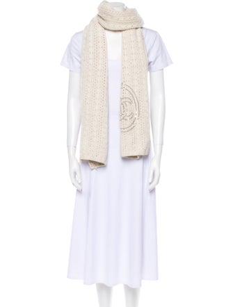 Chanel Cashmere Interlocking CC Logo Scarf